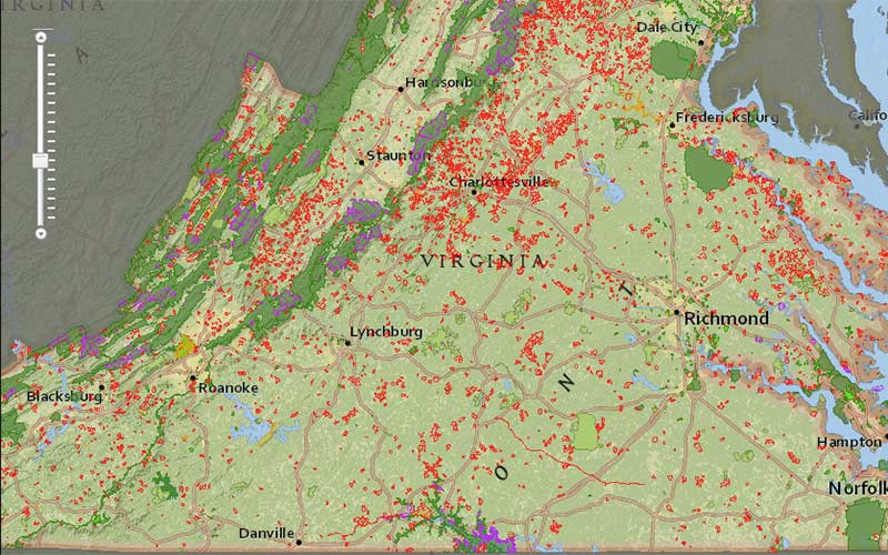 قاعدة بيانات أراضي المحمية التابعة لإدارة الموارد الطبيعية
