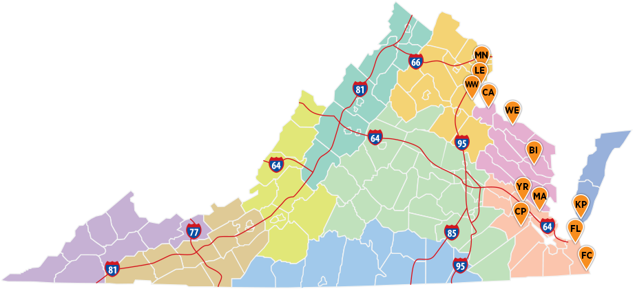 خريطة متنزهات التنزه الساحلية