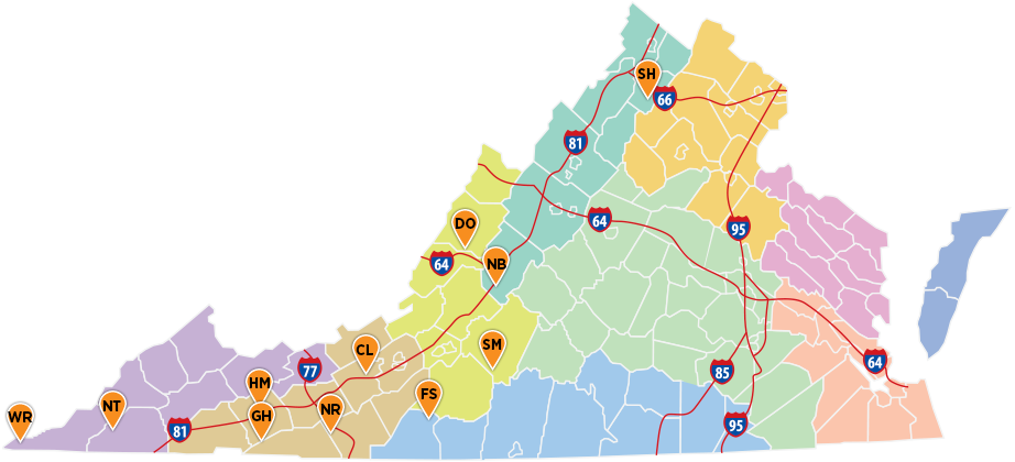 خريطة متنزهات المشي الجبلية