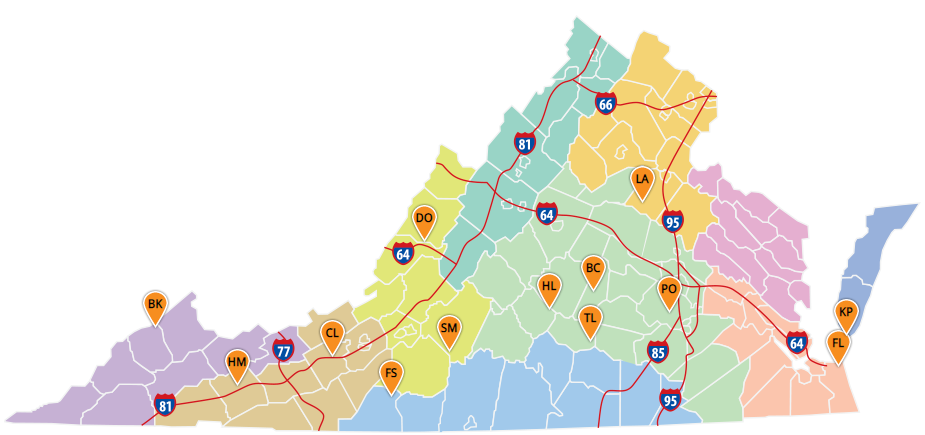 خريطة توضح المتنزهات التي بها سباحة